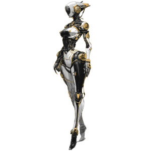Futuristic Female Robot V6 Vinyl Car Decal Sticker – Waterproof & UV-Resistant 
