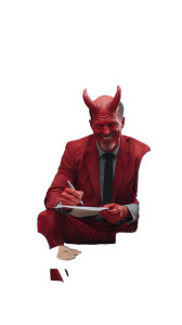 Smiling Devil Signing Vinyl Car Decal Sticker – Waterproof & UV-Resistant Smiling Devil Signing Vinyl Car Decal Sticker – Waterproof & UV-Resistant
