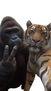 Gorilla Tiger Peace V3 Vinyl Car Decal Sticker – Waterproof & UV-Resistant 