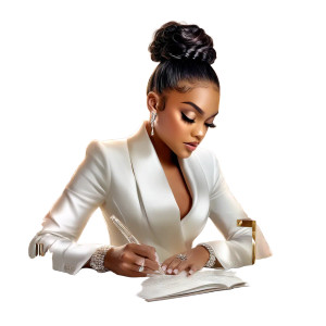 Businesswoman At Desk Vinyl Car Decal Sticker – Waterproof & UV-Resistant Businesswoman At Desk Vinyl Car Decal Sticker – Waterproof & UV-Resistant