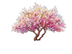 Blooming Almond Tree Vinyl Car Decal Sticker – Waterproof & UV-Resistant 