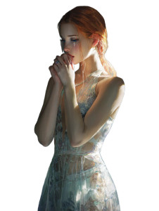 Crying Redheaded Woman Vinyl Car Decal Sticker – Waterproof & UV-Resistant 