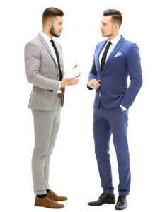 Stylish Businessmen Talking Vinyl Car Decal Sticker – Waterproof & UV-Resistant Stylish Businessmen Talking Vinyl Car Decal Sticker – Waterproof & UV-Resistant