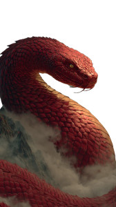 Crimson Serpent Deity Vinyl Car Decal Sticker – Waterproof & UV-Resistant 