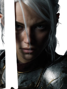 Elven Knight Portrait V4 Vinyl Car Decal Sticker – Waterproof & UV-Resistant 