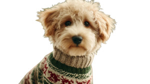 Festive Dog Sweater Vinyl Car Decal Sticker – Waterproof & UV-Resistant 