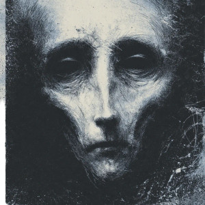 Pale Humanoid Portrait Vinyl Car Decal Sticker – Waterproof & UV-Resistant 