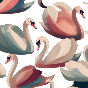 Swans Pattern Vinyl Car Decal Sticker – Waterproof & UV-Resistant 