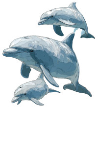 Stylized Dolphins Trio Vinyl Car Decal Sticker – Waterproof & UV-Resistant 