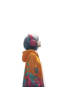 Anime Headphone Girl Vinyl Car Decal Sticker – Waterproof & UV-Resistant 