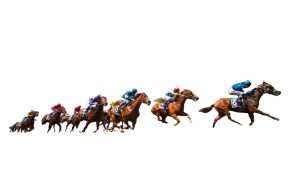 Racing Horses Jockeys Vinyl Car Decal Sticker – Waterproof & UV-Resistant 