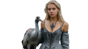 Gothic Princess Crane Vinyl Car Decal Sticker – Waterproof & UV-Resistant 