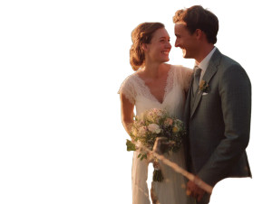 Wedding Couple Laughing V2 Vinyl Car Decal Sticker – Waterproof & UV-Resistant 