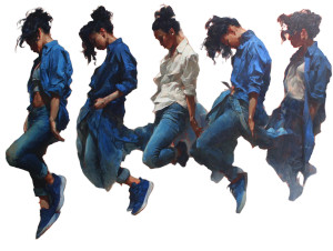 Joyful Dancing Sisters Vinyl Car Decal Sticker – Waterproof & UV-Resistant 