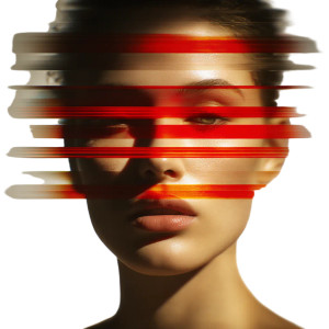 Glitch Portrait Model Vinyl Car Decal Sticker – Waterproof & UV-Resistant 