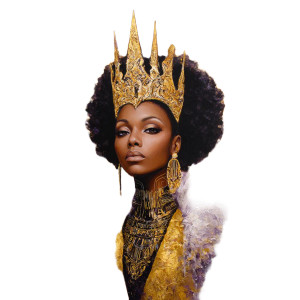 Regal Afrocentric Queen Vinyl Car Decal Sticker – Waterproof & UV-Resistant 