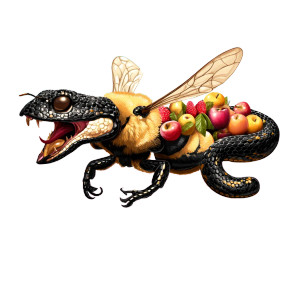 Bee-Snake Hybrid Vinyl Car Decal Sticker – Waterproof & UV-Resistant Bee-Snake Hybrid Vinyl Car Decal Sticker – Waterproof & UV-Resistant