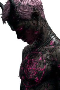 Pink-Haired Demon Man Vinyl Car Decal Sticker – Waterproof & UV-Resistant 