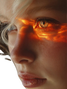 Blonde Fire Reflection Vinyl Car Decal Sticker – Waterproof & UV-Resistant 