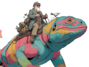 Darwin On Lizard Vinyl Car Decal Sticker – Waterproof & UV-Resistant Darwin On Lizard Vinyl Car Decal Sticker – Waterproof & UV-Resistant