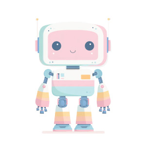 Baby Robot Illustration Vinyl Car Decal Sticker – Waterproof & UV-Resistant 