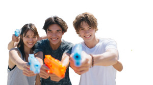 Beach Water Gun Fun Vinyl Car Decal Sticker – Waterproof & UV-Resistant 