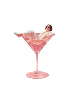 Martini Glass Woman Vinyl Car Decal Sticker – Waterproof & UV-Resistant 