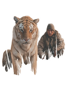 Giant Hunted Tiger Vinyl Car Decal Sticker – Waterproof & UV-Resistant Giant Hunted Tiger Vinyl Car Decal Sticker – Waterproof & UV-Resistant
