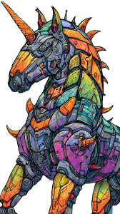 Unicorn Rainbow Mech Vinyl Car Decal Sticker – Waterproof & UV-Resistant 