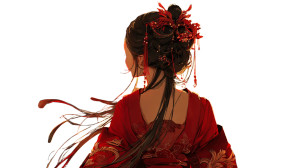 Hanfu Beauty V4 Vinyl Car Decal Sticker – Waterproof & UV-Resistant 