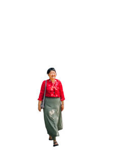 Smiling Woman Walking Vinyl Car Decal Sticker – Waterproof & UV-Resistant 