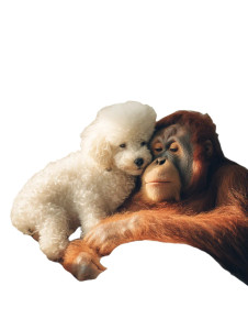 Poodle And Orangutan Vinyl Car Decal Sticker – Waterproof & UV-Resistant Poodle And Orangutan Vinyl Car Decal Sticker – Waterproof & UV-Resistant
