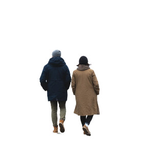 Winter Tourists Walking Vinyl Car Decal Sticker – Waterproof & UV-Resistant 