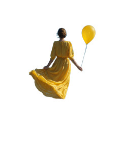 Floating Woman Balloon Vinyl Car Decal Sticker – Waterproof & UV-Resistant 