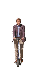 Macron On Scooter Vinyl Car Decal Sticker – Waterproof & UV-Resistant 