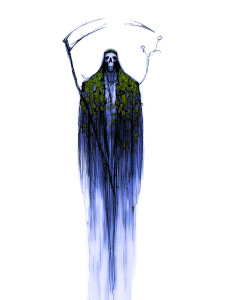 Ghostly Hooded Reaper Vinyl Car Decal Sticker – Waterproof & UV-Resistant 