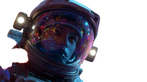 Astronaut'S Visor Reflection Vinyl Car Decal Sticker – Waterproof & UV-Resistant 