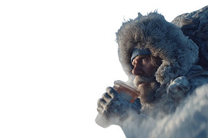 Polar Explorer Sipping Tea Vinyl Car Decal Sticker – Waterproof & UV-Resistant 