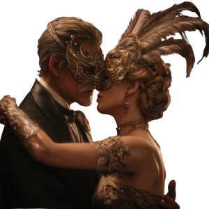 Masquerade Ball Couple V2 Vinyl Car Decal Sticker – Waterproof & UV-Resistant 