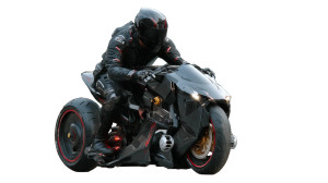 Futuristic Motorcyclist Vinyl Car Decal Sticker – Waterproof & UV-Resistant 