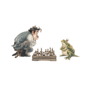 Chess With Frog Vinyl Car Decal Sticker – Waterproof & UV-Resistant 