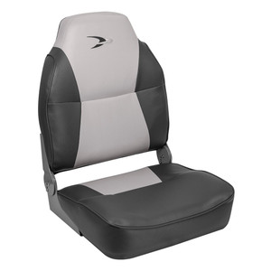 WISE Seating High Back Boat Seat | Gray/Charcoal Fishing Seat with Mounting Screws | Foldable & Non-Adjustable WISE Seating High Back Boat Seat | Gray/Charcoal Fishing Seat with Mounting Screws | Foldable & Non-Adjustable