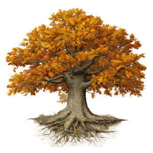 Vintage Oak Illustration Vinyl Car Decal Sticker – Waterproof & UV-Resistant 