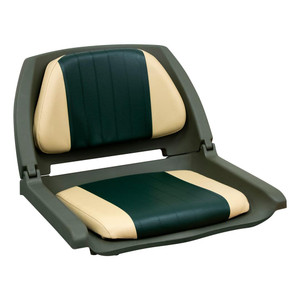 WISE Seating Boat Seat | Low Back Fishing Seat | Foldable Green Shell Design