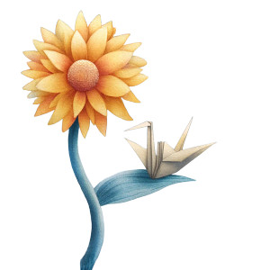 Sunflower And Crane Vinyl Car Decal Sticker – Waterproof & UV-Resistant Sunflower And Crane Vinyl Car Decal Sticker – Waterproof & UV-Resistant