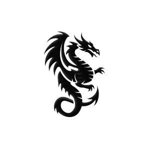 Black Vector Dragon Vinyl Car Decal Sticker – Waterproof & UV-Resistant 