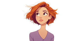 Stylized Cartoon Woman V3 Vinyl Car Decal Sticker – Waterproof & UV-Resistant 