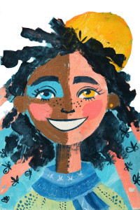 Cheerful Summer Girl V2 Vinyl Car Decal Sticker – Waterproof & UV-Resistant 