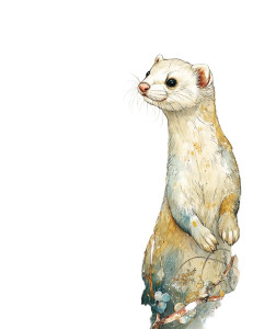 Forest Weasel Illustration Vinyl Car Decal Sticker – Waterproof & UV-Resistant 