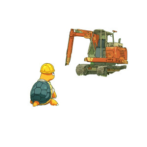 Turtle With Hard Hat Vinyl Car Decal Sticker – Waterproof & UV-Resistant 